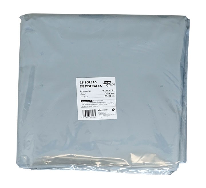 pack 25 bolsas disfraz fixo 65x90 gris 0072071