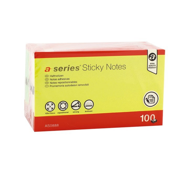 bloc notas a series sticky 75x125 neon as0888