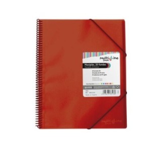 carp. grafoplas 20 fundas maxiplas c/espiral rojo