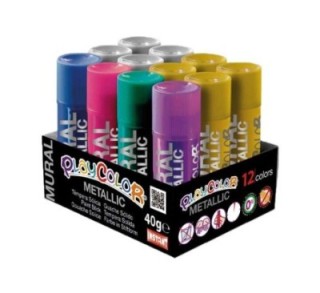 estuche 12u barras tempera playcolor met.40g 10962
