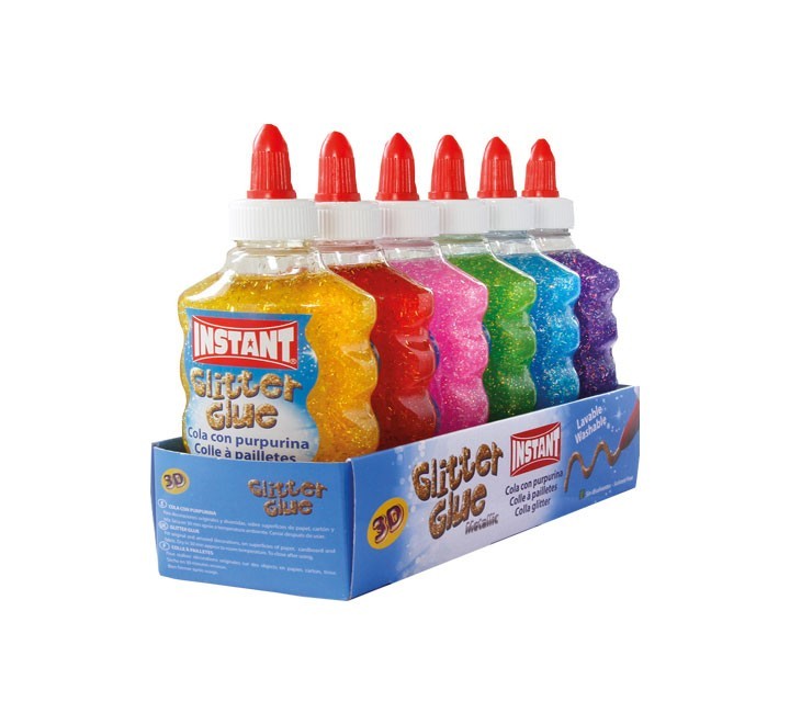c. 6u cola instant glitter glue metallic std 180ml