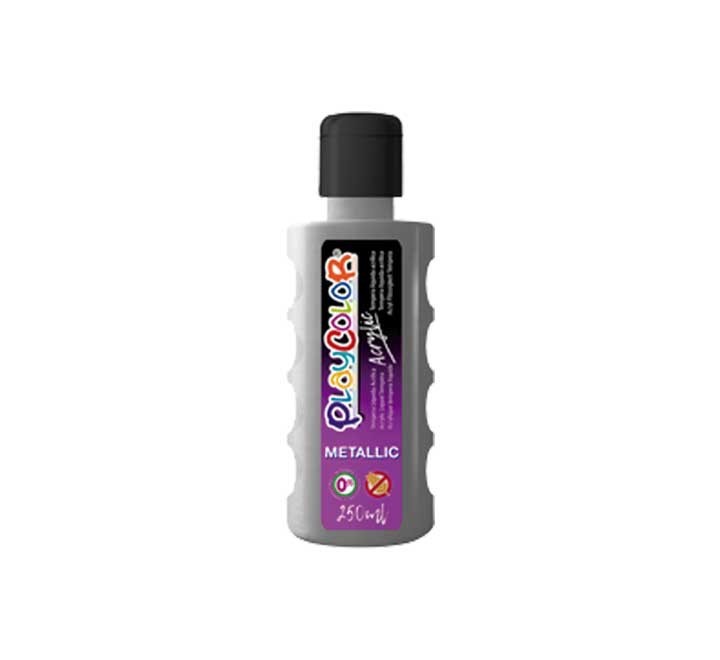 bote pintura playcolor acrylic 250ml plata