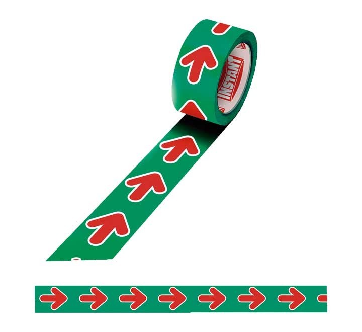cinta adh. instant flechas verd/rojo 48mmx50m