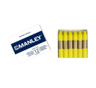 estuche 12 ceras manley mnc04453 amarillo lim