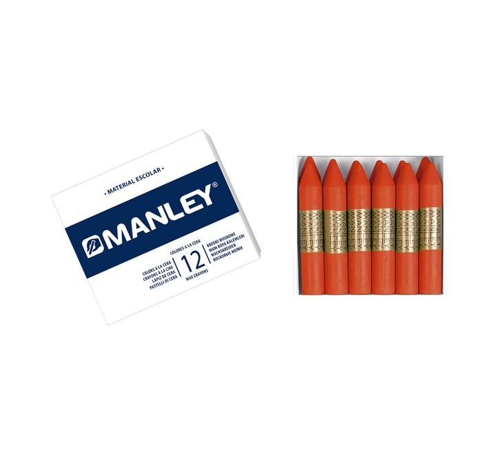 estuche 12 ceras manley mnc04511 berm. osc.