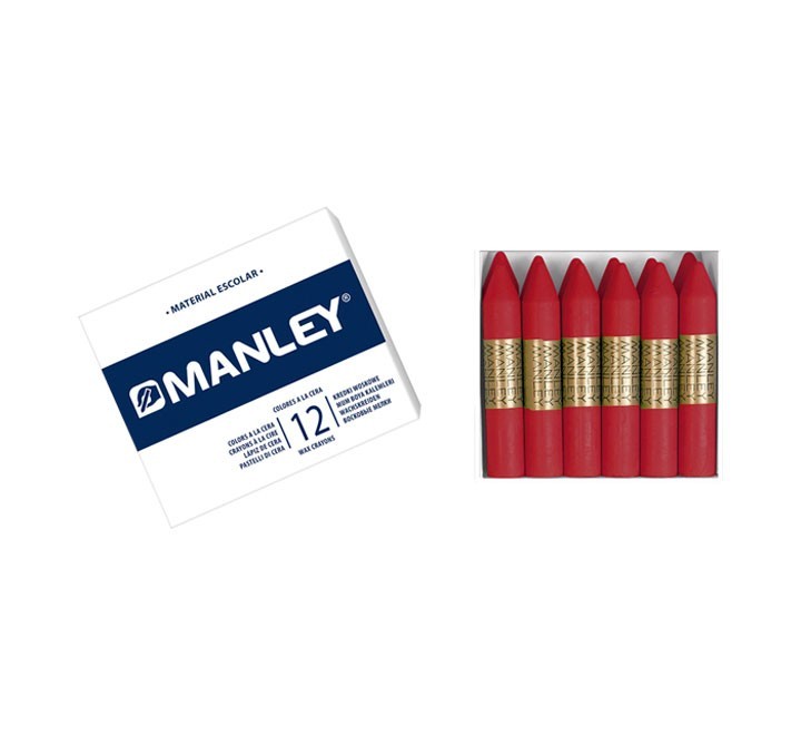 estuche 12 ceras manley mnc04533 carmin