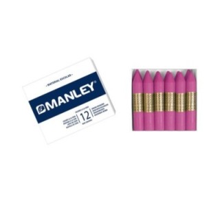 estuche 12 ceras manley mnc04544 rosa natural