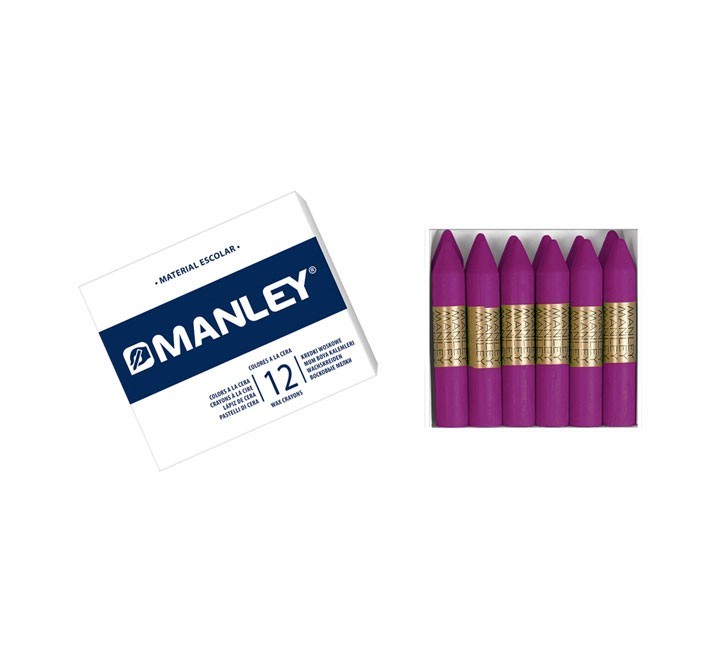 estuche 12 ceras manley mnc04577 violeta claro