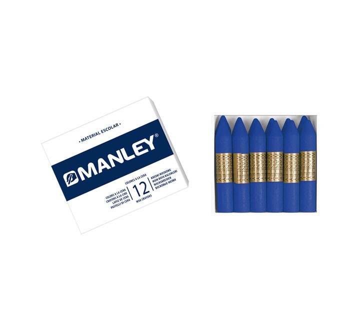 estuche 12 ceras manley mnc04613 az ultramar