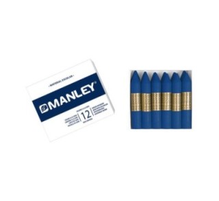 estuche 12 ceras manley mnc04624 az. prusia