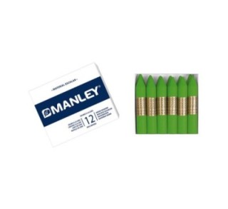 estuche 12 ceras manley mnc04657 verde am.