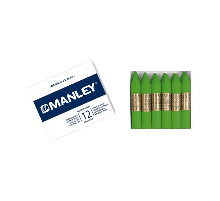 estuche 12 ceras manley mnc04657 verde am.