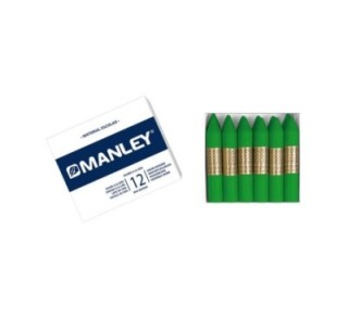 estuche 12 ceras manley mnc04680 verde primavera
