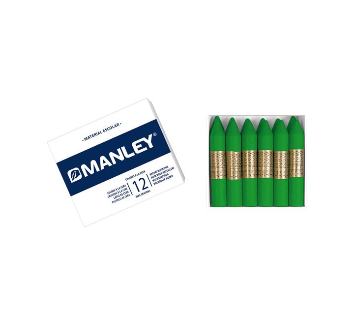 estuche 12 ceras manley mnc04680 verde primavera