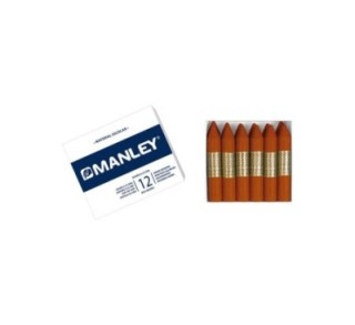 estuche 12 ceras manley mnc04715 siena tostada