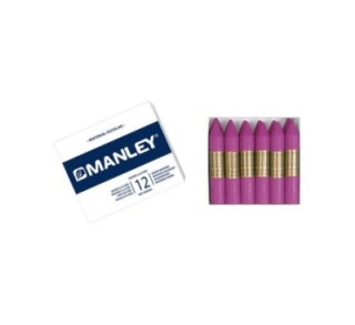 estuche 12 ceras manley mnc04828 lila