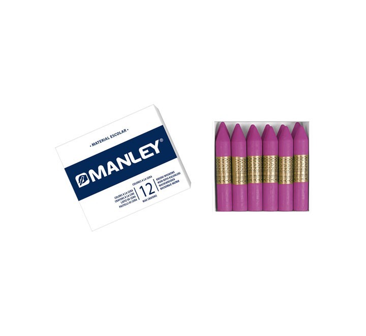 estuche 12 ceras manley mnc04828 lila
