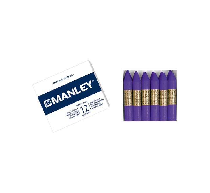 estuche 12 ceras manley mnc04839 violeta az.