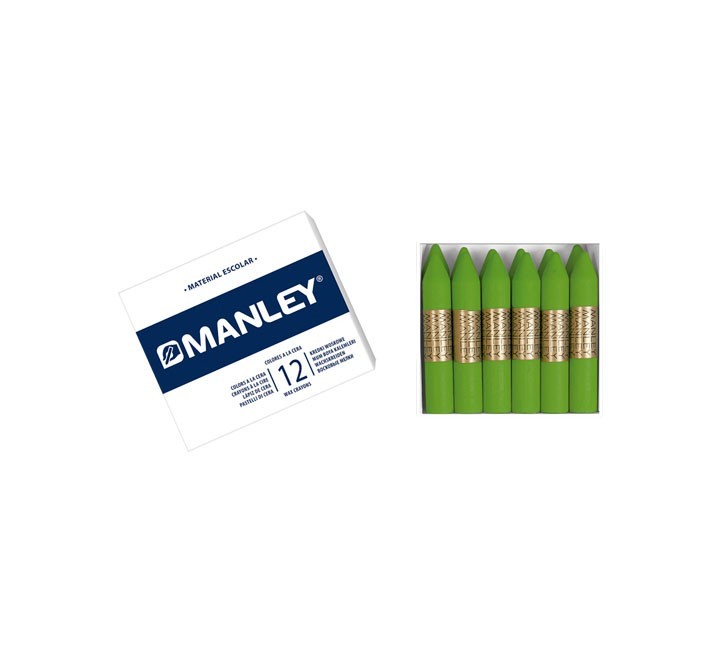 estuche 12 ceras manley mnc04920 verde intenso