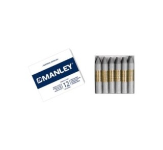estuche 12 ceras manley mnc05172 plata