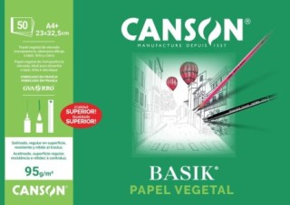 bloc 50h canson papel vegetal a4+ 90gr c200400714
