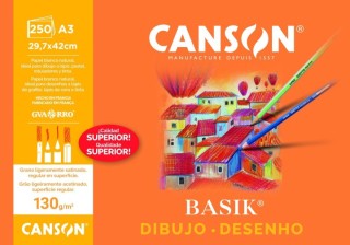 pack 250h canson dibujo basik 130g a3