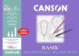 minipack 12h canson a4 milimetrado 100g sepia