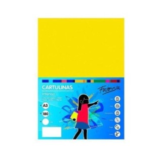 paq. 50h cartulina fabrisa 180gr a3 amarillo