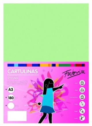 paq. 50h cartulina fabrisa 180gr a3 verde cl