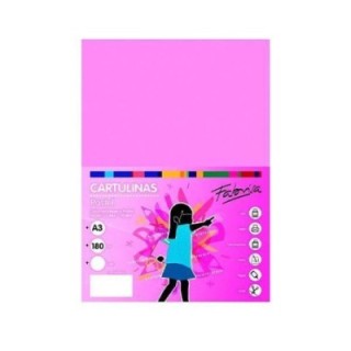 paq. 50h cartulina fabrisa 180gr a3 rosa