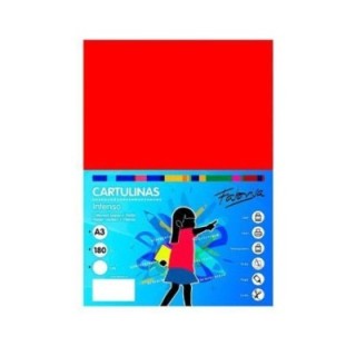 paq. 50h cartulina fabrisa 180gr a3 rojo