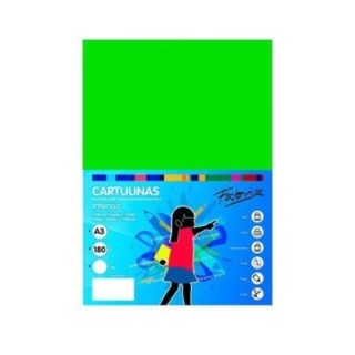 paq. 50h cartulina fabrisa 180gr a3 verde fue