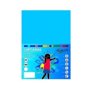 paq. 50h cartulina fabrisa 180gr a3 azul turq