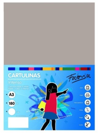 paq. 50h cartulina fabrisa 180gr a3 gris