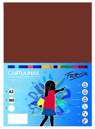 paq. 50h cartulina fabrisa 180gr a3 marron