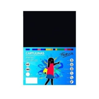 paq. 50h cartulina fabrisa 180gr a3 negro