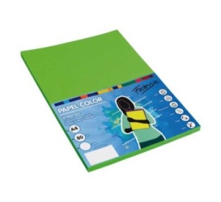 paq. 100h papel fabrisa 80gr a4 verde fuerte