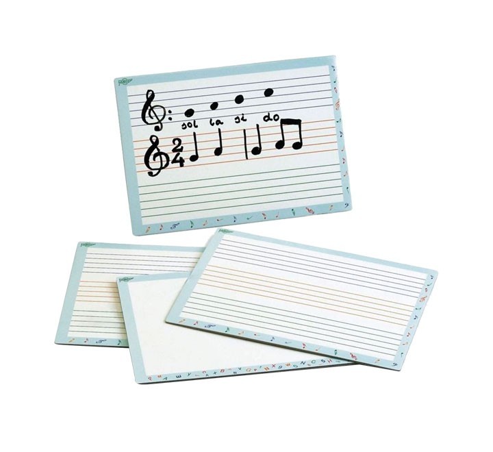 pizarra doble blanca pentagrama 21x30cm fbo 800p