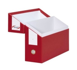 liqu.  est. archivador transf. pardo horiz. rojo