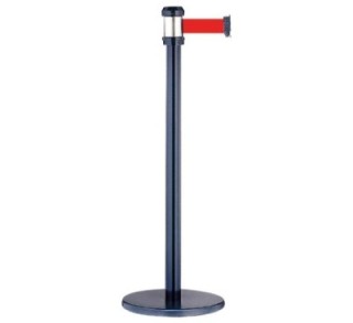pack 2 poste separador metal 93cm c/cinta roja 2m
