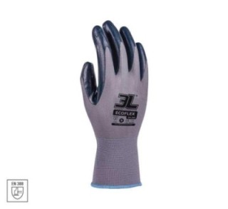 guantes seg. mecanico 3l ecoflex gr sh 349r t.9 pack  12 unidades