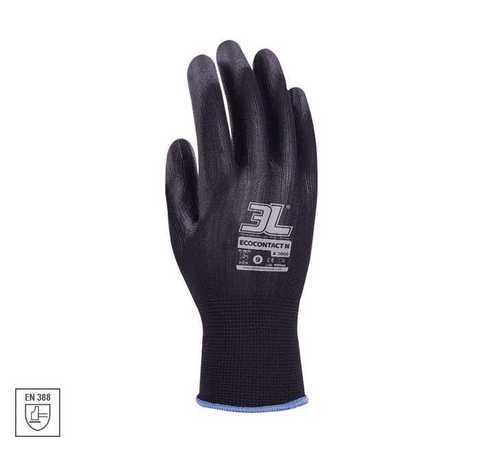 guantes seg. mecanico 3l ecocontact n a 2000 t.6 pack  12 unidades