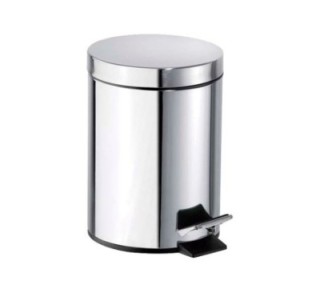 papelera acero inox. redonda c/pedal 5l