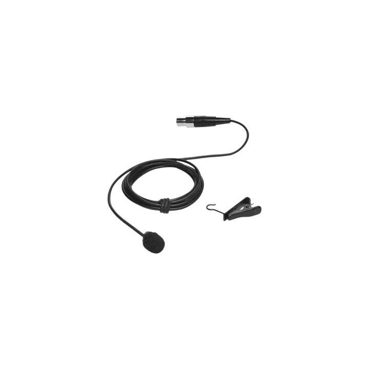 clearone lavalier, cardioid, black color microphone for wireless beltpack transmitter (910-6004-040)