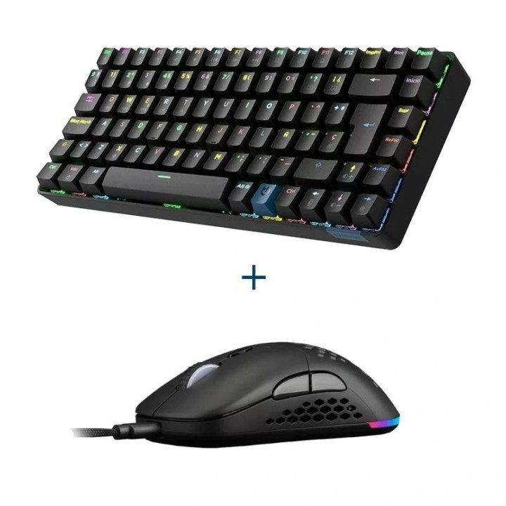 hiditec teclado gm1k switch red + raton gx30 pro