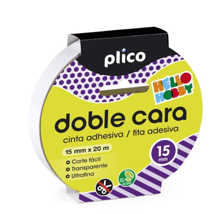 cinta adh. doble cara 20mx15mm plico 13312