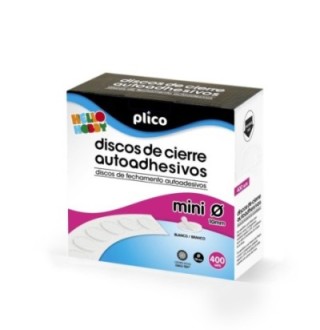 caja 400 discos plico cierre textil adh. 10mm bl