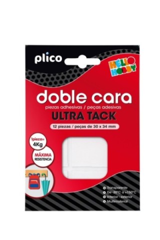 bl. 12u cinta plico doble cara ultra tack 30x34mm
