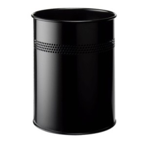 papelera met. durable 15l semiperforada negro