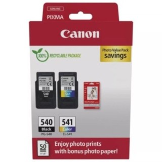 canon cartucho tinta canon pg 540 + cl 541 + papel fotografico
